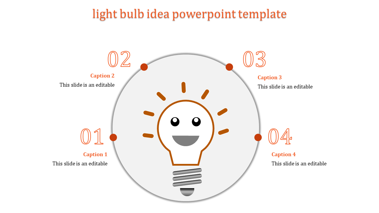Editable Light Bulb Idea PowerPoint Template Presentation